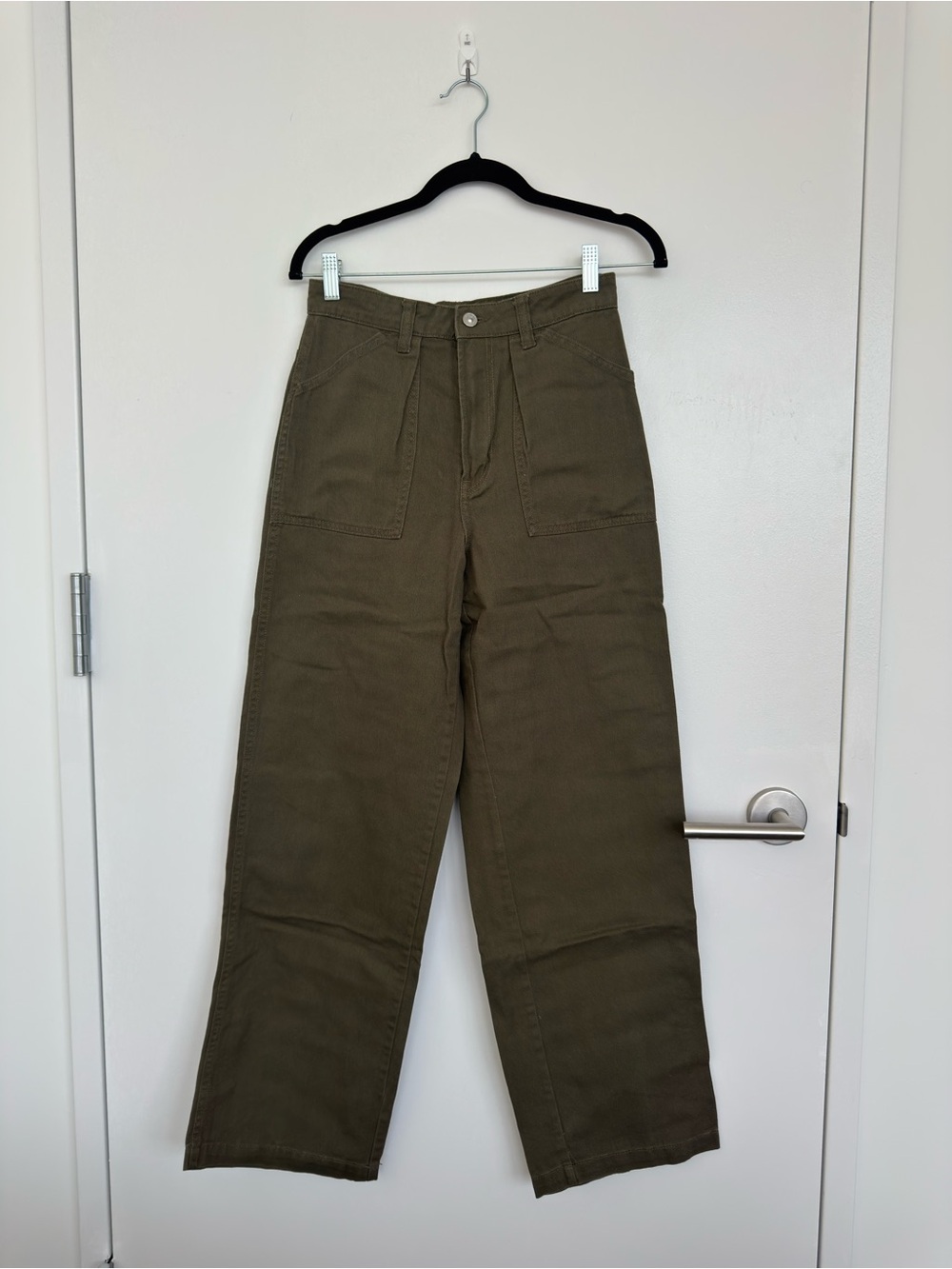Olive Wide-Leg Jeans